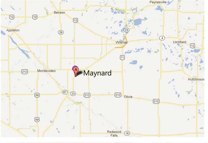 Area Map to Maynard, MN